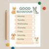 Dog Reward Chart for Kids โ Good Behaviour Printable (A4) (Copy) - Sticksy Prints Australia