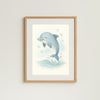 Dolphin Nursery Wall Art Print | Ocean Animal Watercolour | Digital Download