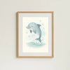 Dolphin Nursery Wall Art Print | Ocean Animal Watercolour | Digital Download