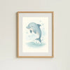 Dolphin Nursery Wall Art Print | Ocean Animal Watercolour | Digital Download - Sticksy Prints Australia