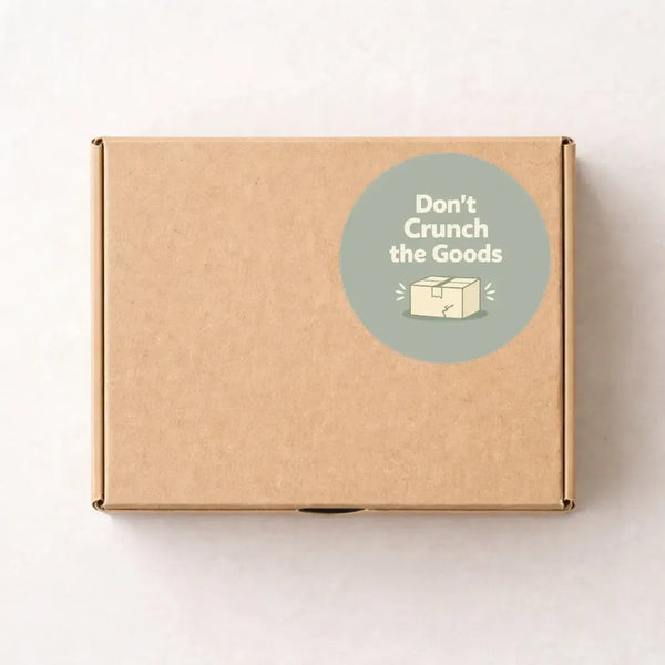 Don’t Crunch the Goods Stickers | Sage Do Not Crush Parcel Labels for Small Businesses - Sticksy Prints Australia