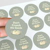Don’t Crunch the Goods Stickers | Sage Do Not Crush Parcel Labels for Small Businesses - Sticksy Prints Australia