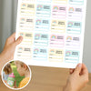 Editable Kids Book Name Labels 45×39mm Pastel Rainbow Stickers Instant Canva Template 24 Labels