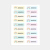 Editable Kids Name Labels Large 80×25mm Pastel Rainbow Stickers Instant Canva Template 36 Labels - Sticksy Prints Australia