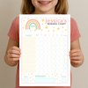 Editable Kids Reward Chart – Pastel Rainbow | Canva Template (A4 + US Letter)