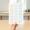 Editable Pastel Rainbow Name Labels – Instant Canva Template (36 Labels)