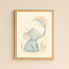 Elephant Nursery Wall Art Print – Safari Animal Watercolour (Digital Download) - Sticksy Prints Australia