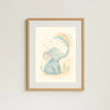 Elephant Nursery Wall Art Print – Safari Animal Watercolour (Digital Download) - Sticksy Prints Australia