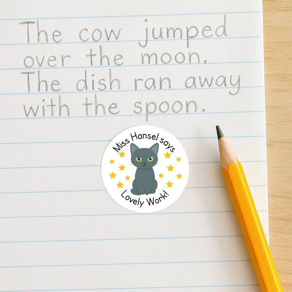 Russian Blue Cat Teacher Reward Stickers – Classroom Motivation & Praise