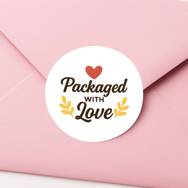 Packaged with Love Stickers For Small Business