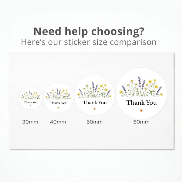 Thank You Stickers | Colourful Wildflower Packaging Labels | Small Business Stickers Australia - Sticksy Prints Australia
