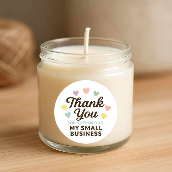 Thank You for Supporting My Small Business Stickers – Rainbow Hearts