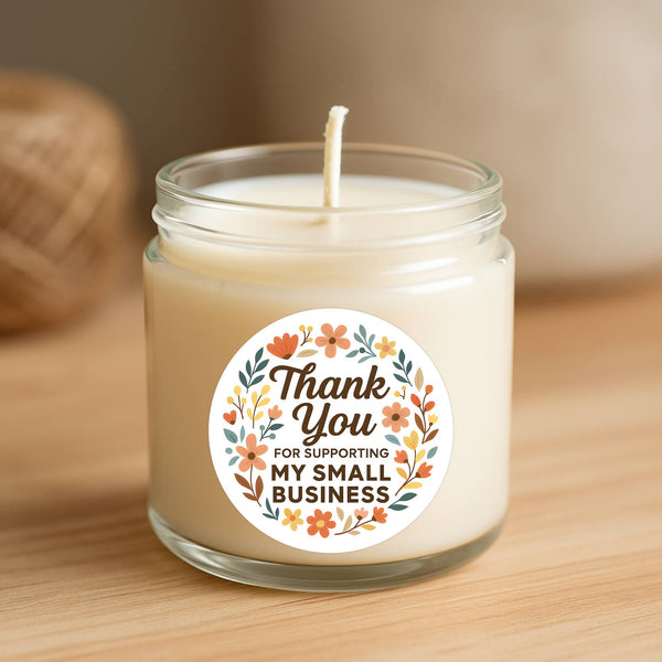 Thank You for Supporting My Small Business Stickers Floral Boho