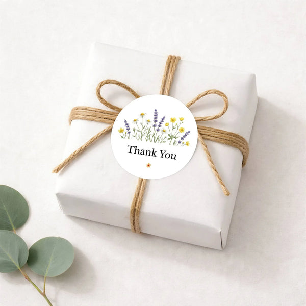 Thank You Stickers | Colourful Wildflower Packaging Labels | Small Business Stickers Australia - Sticksy Prints Australia
