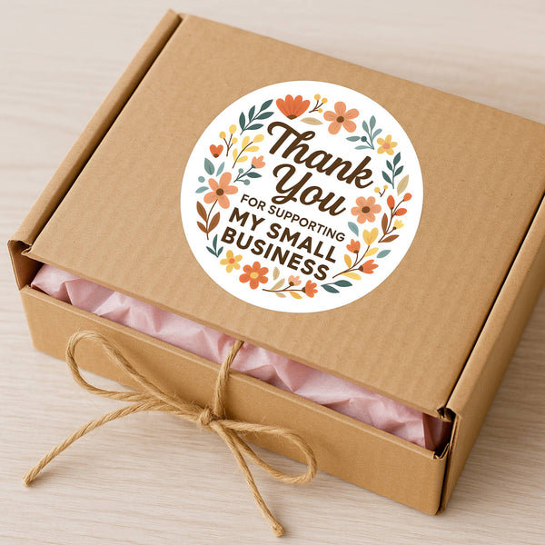 Thank You for Supporting My Small Business Stickers Floral Boho