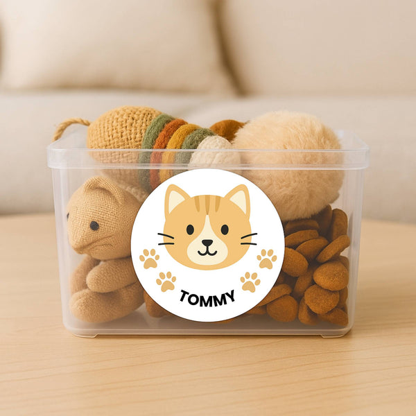 Custom Cat Photo Portrait Label Stickers – Personalised Just for You!