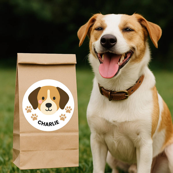 Custom Dog Photo Portrait Label Stickers – Personalised Just for You!