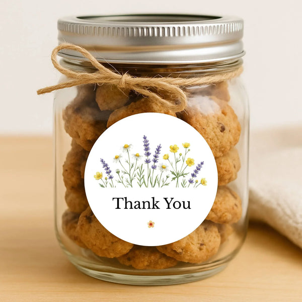 Thank You Stickers | Colourful Wildflower Packaging Labels | Small Business Stickers Australia - Sticksy Prints Australia