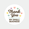 Thank You for Supporting My Small Business Stickers – Rainbow Hearts