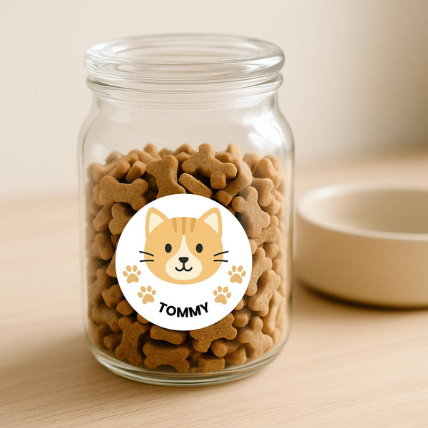 Custom Cat Photo Portrait Label Stickers – Personalised Just for You!