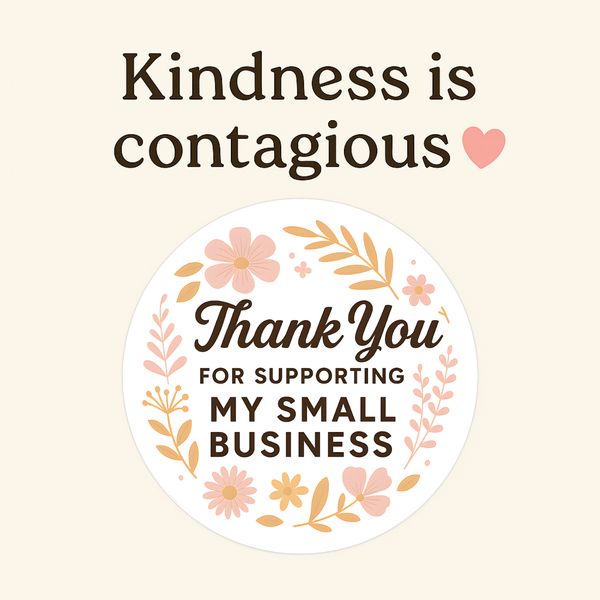 Thank You for Supporting My Small Business Stickers Delicate Floral