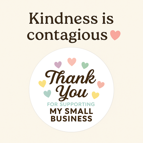 Thank You for Supporting My Small Business Stickers – Rainbow Hearts