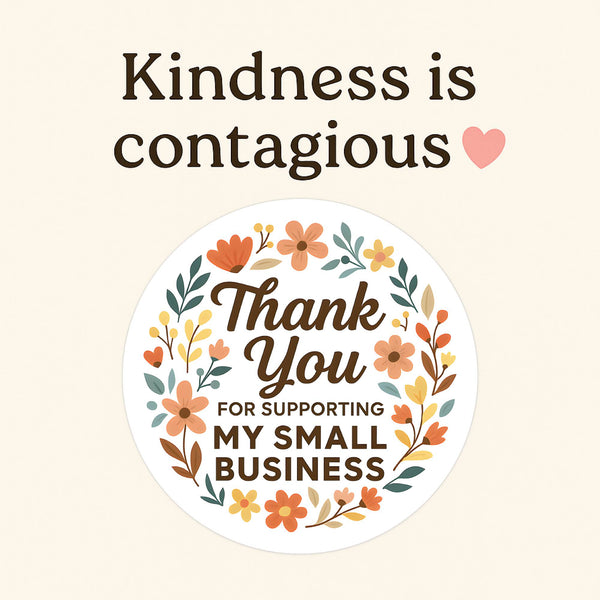 Thank You for Supporting My Small Business Stickers Floral Boho