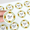 Thank You Sunflower Daisy Wreath Stickers Packaging Labels | Small Business Australia - Sticksy Prints Australia