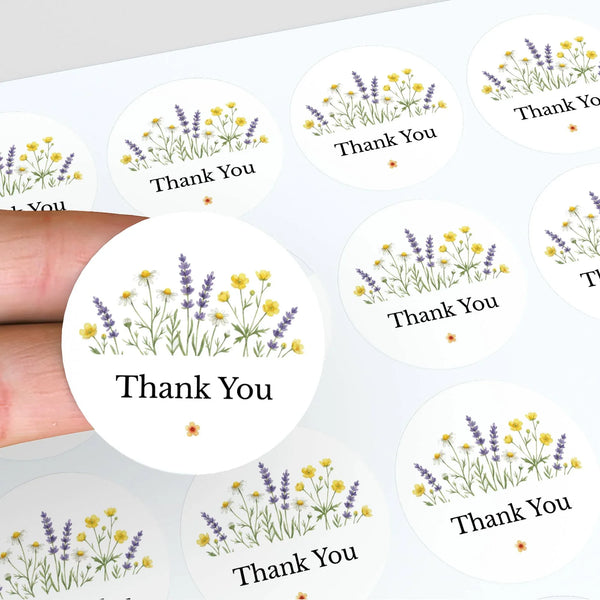 Thank You Stickers | Colourful Wildflower Packaging Labels | Small Business Stickers Australia - Sticksy Prints Australia