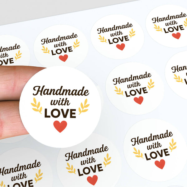 Handmade with Love Stickers Business Stickers