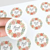 Thank You Watercolour Floral Wreath Stickers Packaging Labels | Small Business Australia - Sticksy Prints Australia