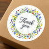 Thank You Stickers | Colourful Floral Wreath Packaging Labels | Small Business Stickers Australia - Sticksy Prints Australia