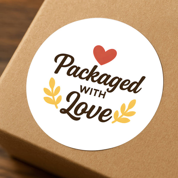 Packaged with Love Stickers For Small Business