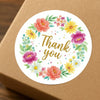 Thank You Stickers | Watercolour Floral Wreath Packaging Labels Gift Wrapping - Sticksy Prints Australia