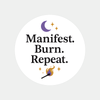 “Manifest. Burn. Repeat.” Candle Label Stickers