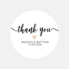 Personalised Thank You Wedding Stickers – Modern Script with Nude Heart