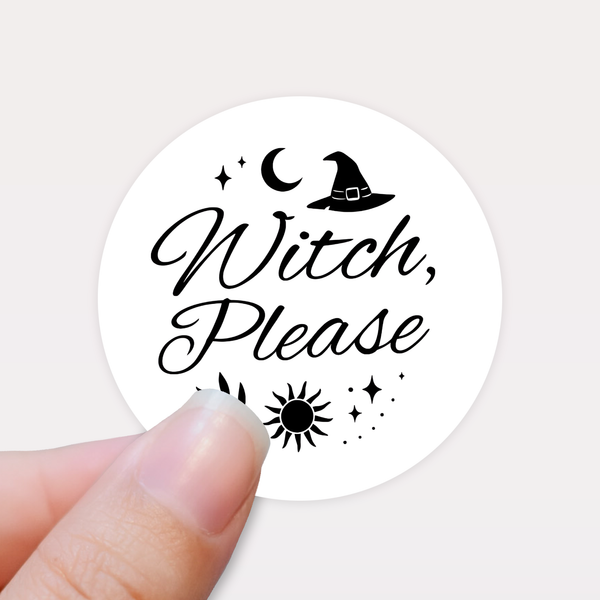 “Witch, Please” (Black & White Edition Candle Label Stickers