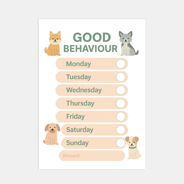Dog Reward Chart for Kids – Good Behaviour Printable (A4) (Copy)