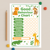 Jungle Animal Good Behaviour Chart for Kids – Printable (A4)