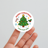 Personalised Kids Christmas Sticker Labels Cute Xmas Trees Merry Christmas