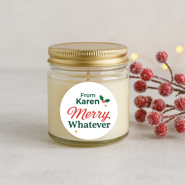 Personalised Merry Whatever Christmas Stickers Labels