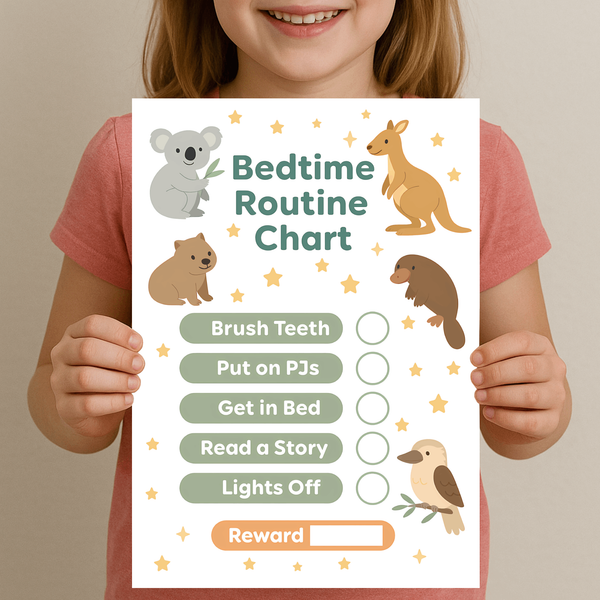 Australian Animal Bedtime Routine Chart for Kids – Printable (A4)
