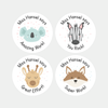 Personalised Teacher Reward Stickers Custom Name Label Cute Pastel Animals