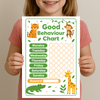 Jungle Animal Good Behaviour Chart for Kids – Printable (A4)