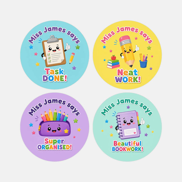 Personalised Stationery Reward Stickers for Teachers | Classroom Praise Labels