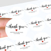 Personalised Thank You Wedding Stickers – Classic Script with Red Heart