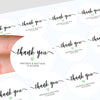 Personalised Thank You Wedding Stickers – Modern Script with Sage Green Heart