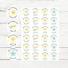 Sheet of colourful personalised teacher reward stickers with stars, trophies and positive messages