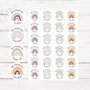Personalised Teacher Reward Stickers Pastel Rainbow Set