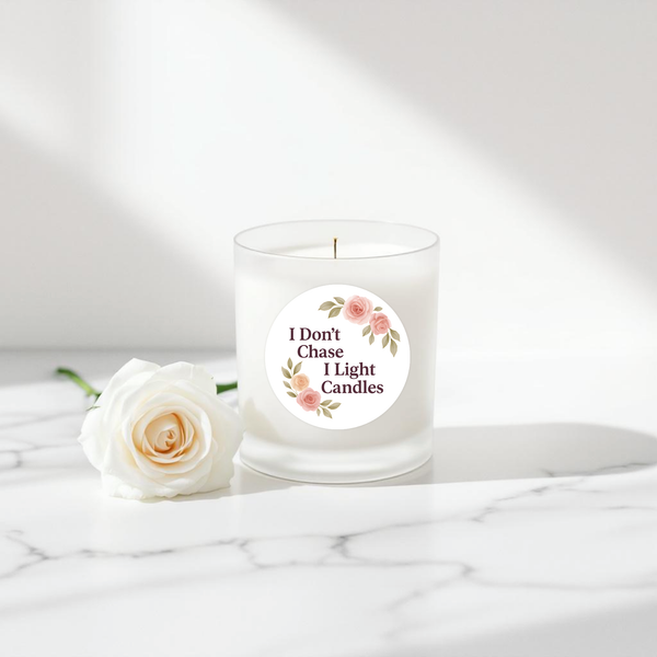 “I Don’t Chase, I Light Candles” (Floral Edition) Sticker Labels